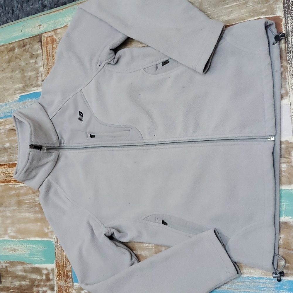 New Balance NB Fleece Zip Up Jacket Taupe Grey Small